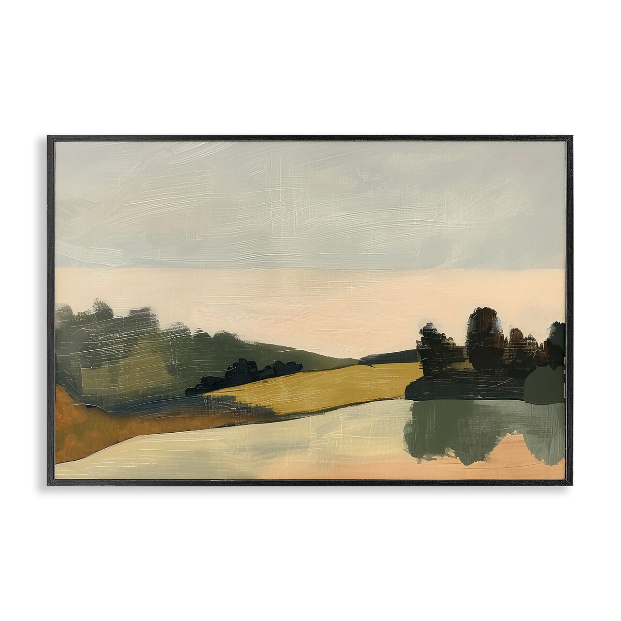Stupell Industries Curving Green Hills Framed Giclee Wall Art Design by Irena Orlov